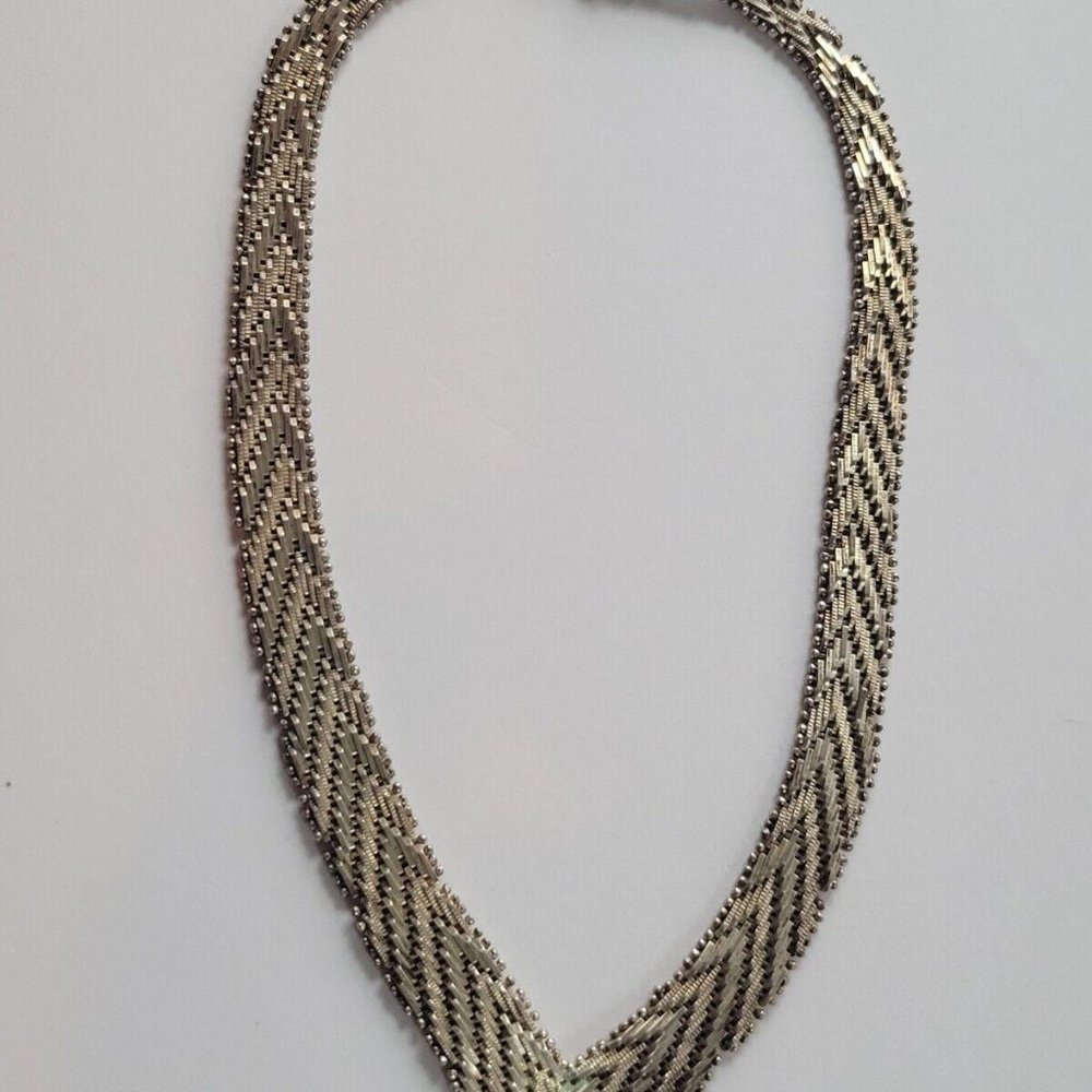 Avanti Vintage Mexico Sterling Silver Thick Mesh  chocker Link Necklace 925